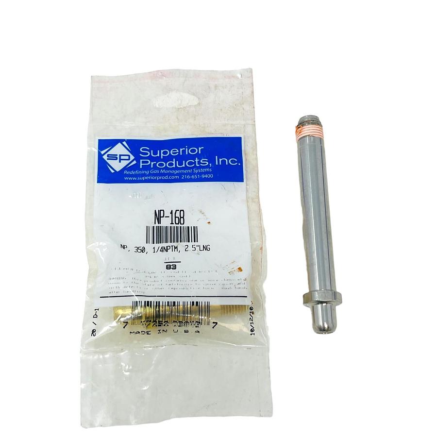 Used Superior Products Inc N-168 NP 350 1/4 NPTM 2.5" LNG Inlet Nipple (Lot of 2)