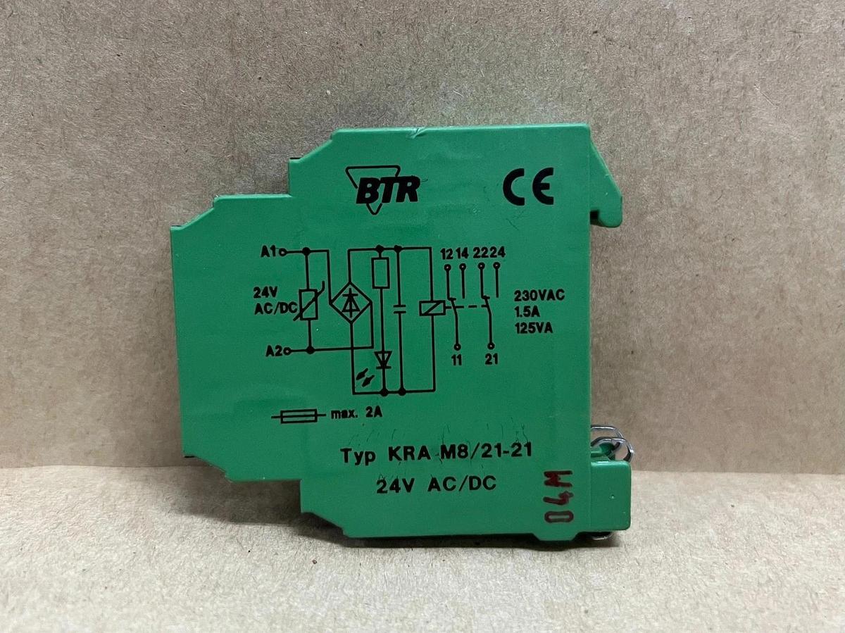 Used BTR KRA-M8/21-21 24V AC/DC Coupling Relay - Lot of 5