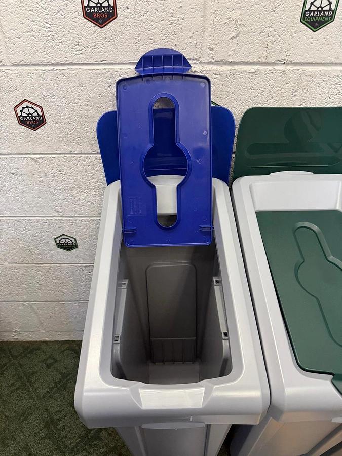 Rubbermaid 2007918 Recycling Station, 3-Stream Landfill/Mixed Recycling/Compost