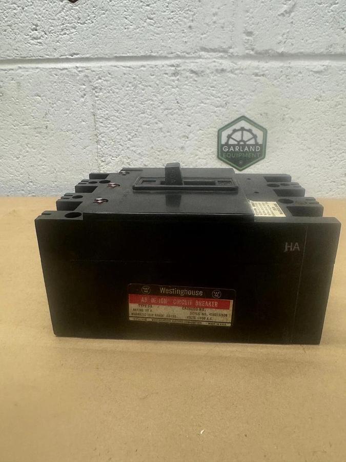 Used Westinghouse 458D732G08 Industrial Circuit Breaker, 50 A, 600 VAC, 3 Pole
