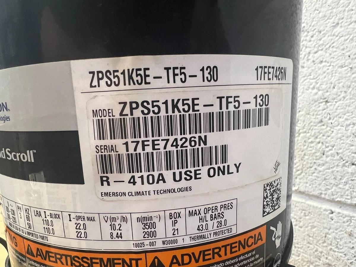 Used Emerson/Copeland Scroll ZPS51K5E-TF5-130 Compressor