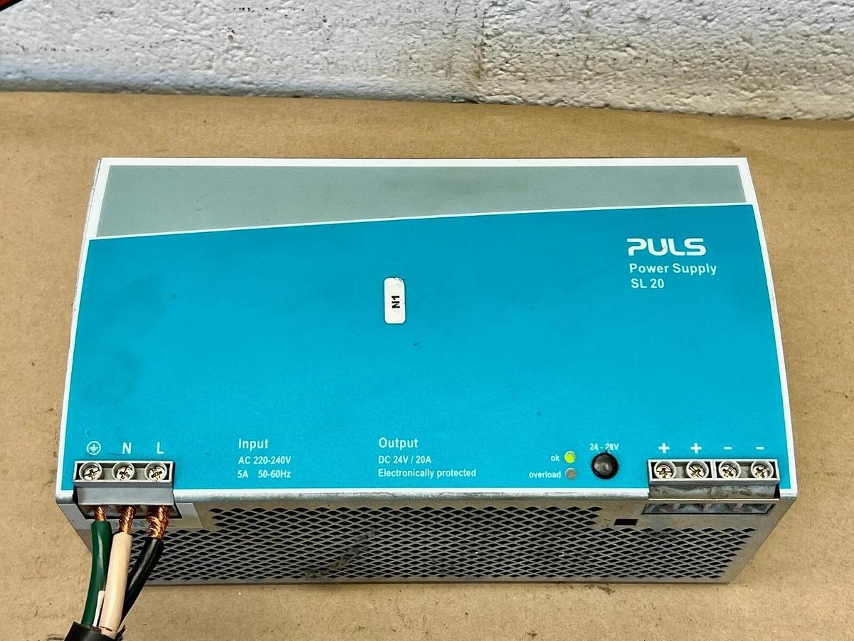 Used PULS SL20.100 Power Supply, In:AC 200-240V, 5A, Out:DC 24-28, 20A, 480-600W
