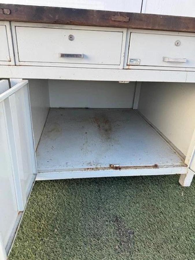 Used Dimmetal Industrial Shop/Storage Desk & Table, 4-Drawer, W:78-3/4” D:46” H:36”