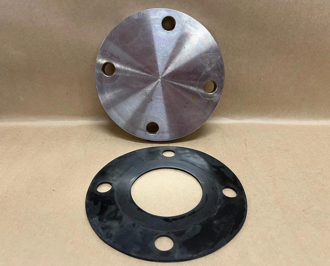 Used KOF SA/A182F316/316L Stainless Steel Pipe Flange, 3", 4 Bolt