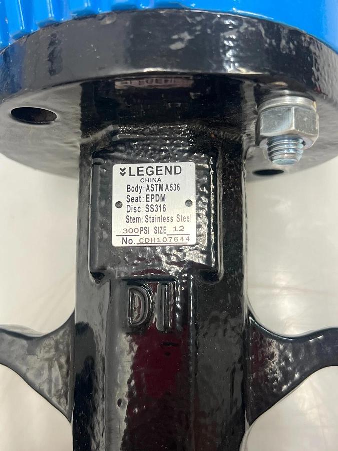 Used Legend ASTMA536 Size 12, 300PSI Butterfly Valve