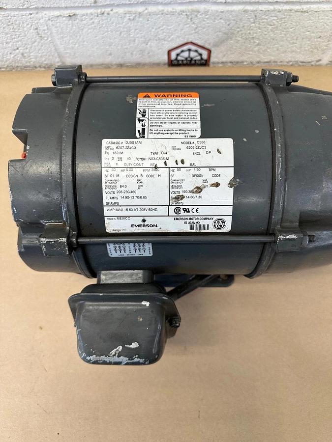 Used Emerson C536 5.0Hp Motor @ 3500RPM, 208-230/460V, Phase 3, 60Hz