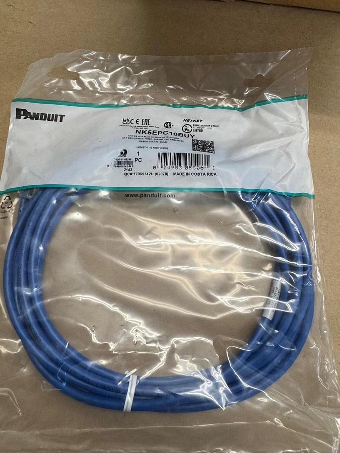 Used Panduit NK5EPC10BUY RJ45 to RJ45 Cable Extension - Blue - (Lot of 10) *NEW*
