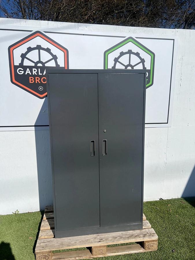 Used Steelcase 2 Door Storage Cabinet, W:36” D:24” H:63.75”  - no key