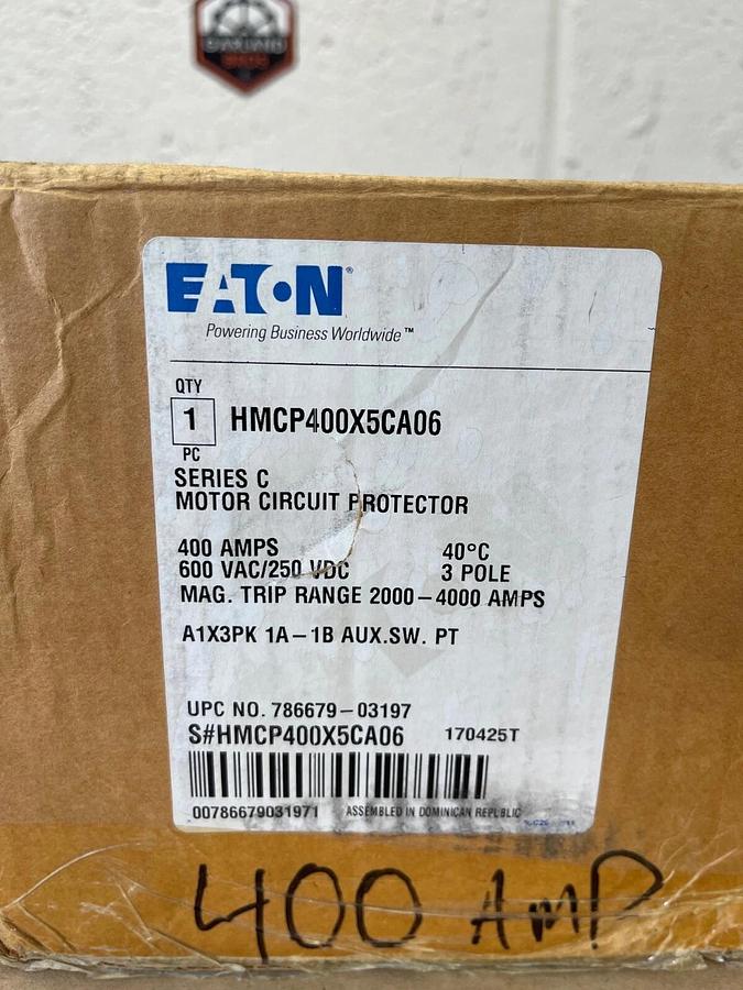 Used Eaton HMCP400X5CA06 Motor Circuit Protector Ser C 400A 600VAC/250VDC 3 Pole
