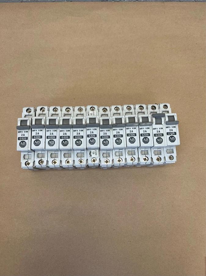 Used Allen Bradley G 020, 1492-CB1 2A Circuit Breaker - Lot of 12