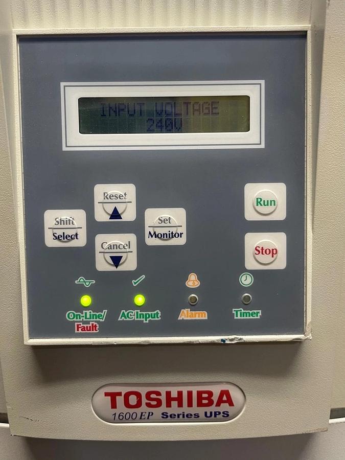 Used Toshiba UE3G2L220C61T Uninterruptible Power Supply 1600EP Series UPS 22KVA 91.6A
