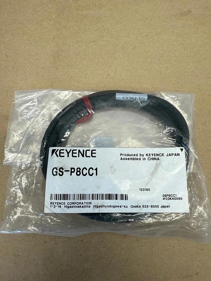 Used Keyence GS-P8CC1, 8-Pin M12 Connector Type Extension Cable