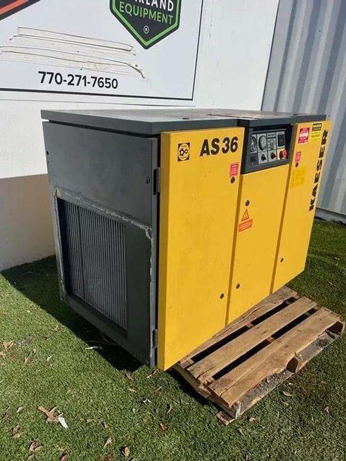 Used Kaeser AS 36 Rotary Screw Air Compressor, 30 HP, 110 PSIG, 135 RPM, MFG 1996