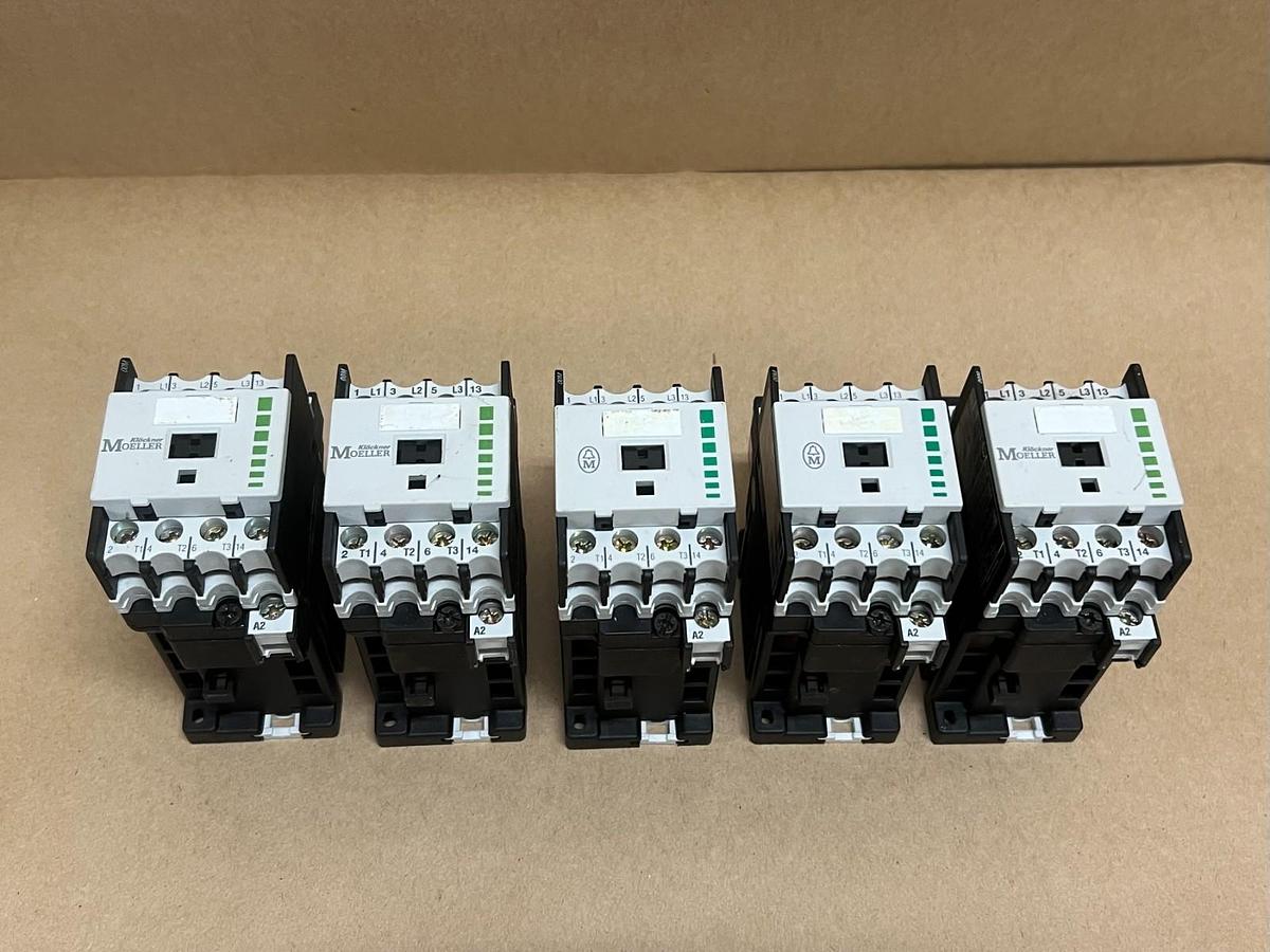 Used Moeller DIL00M-G-10 24V DC, 600 VAC, 20A Contactors - Lot of 5
