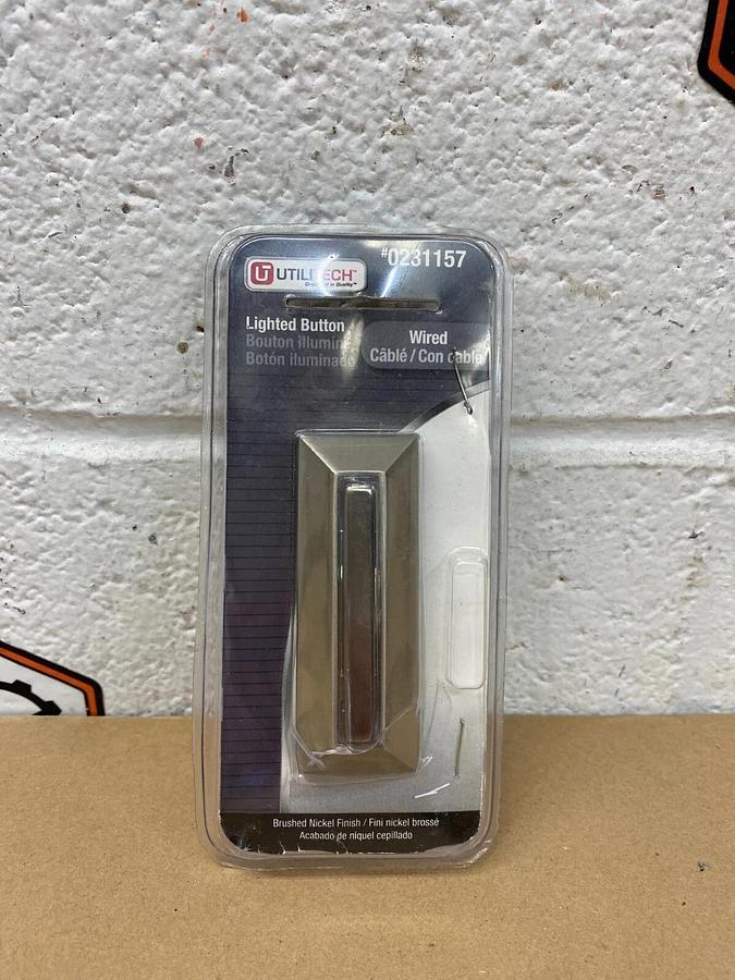 Used Utilitech 0231157 Lighted Button Brushed Nickel Finish