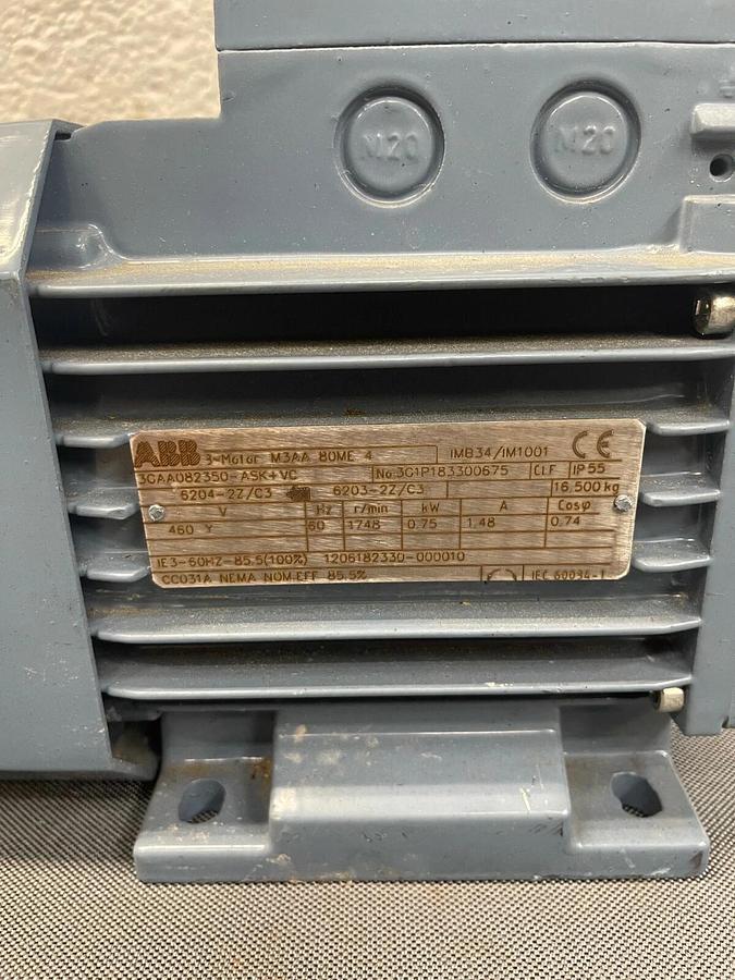 ABB 3GAA082350-ASK Electric Motor, 0.75 KW, 1748 RPM