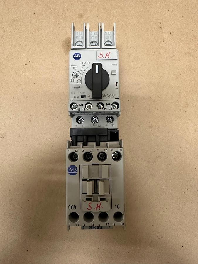 Used Allen Bradley 140M-C2E-C10 Ser C Circuit Breaker w/ 100-C09*10 Contactor