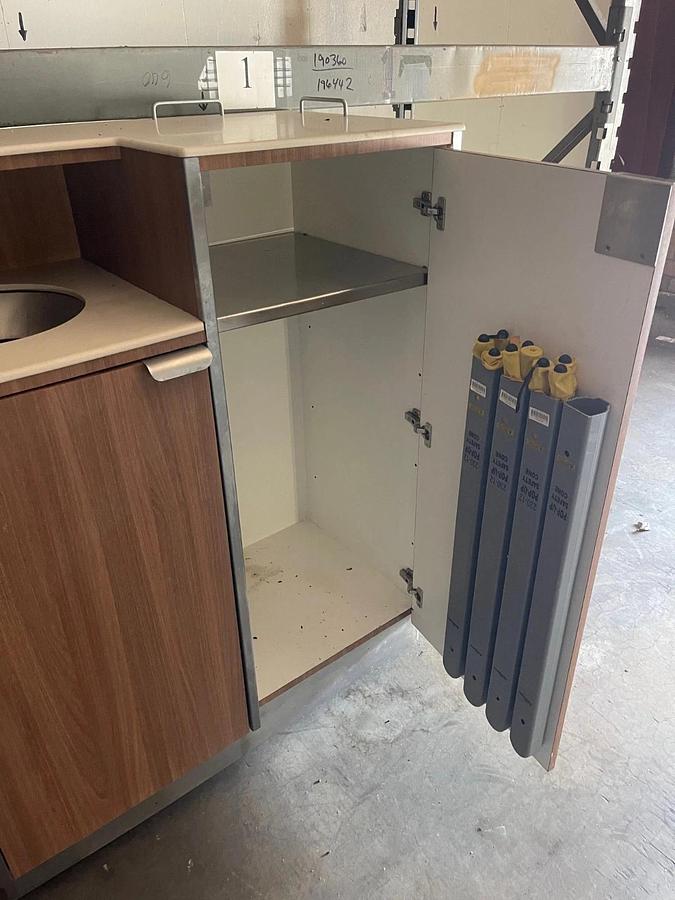 Used Custom Trash Rolling Cabinet