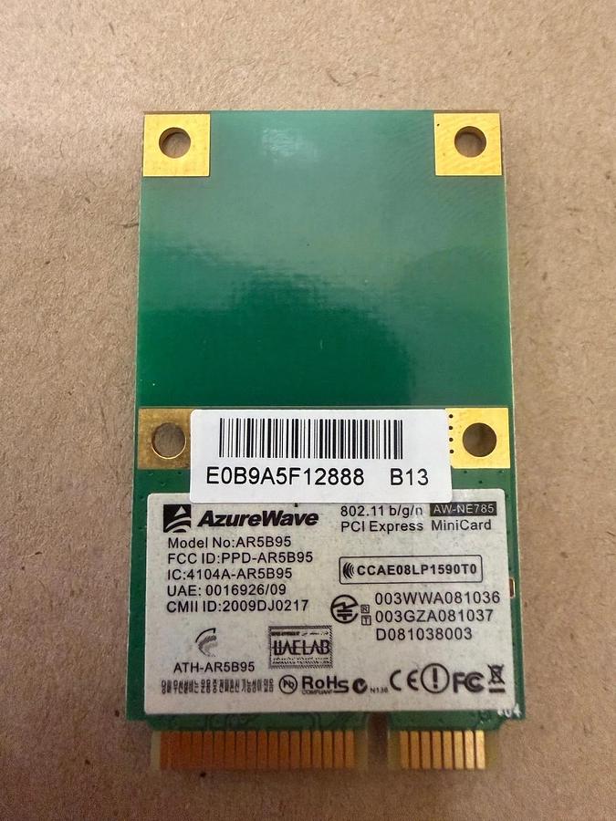 Used AzureWave AR5B95 802.11 b/g/n PCI Express MiniCard - Lot of 2