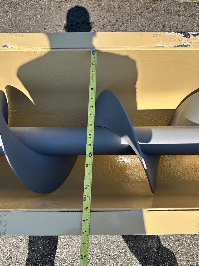 Used Industrial Screw Conveyor 51’ L, 16” Stick, 17” Trough, 15-1/2” Flights, 7.5Hp