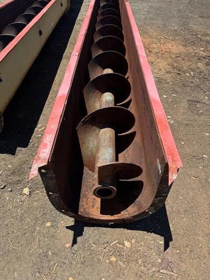 Used Industrial Screw Conveyor 51’ L, 16” Stick, 17” Trough, 15-1/2” Flights, 7.5Hp