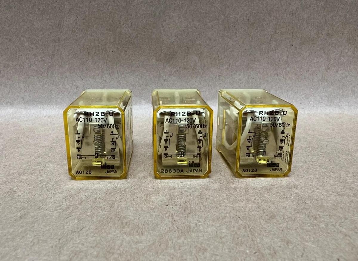 Used idec RH2B-U AC110-120V Relay - Lot of 3