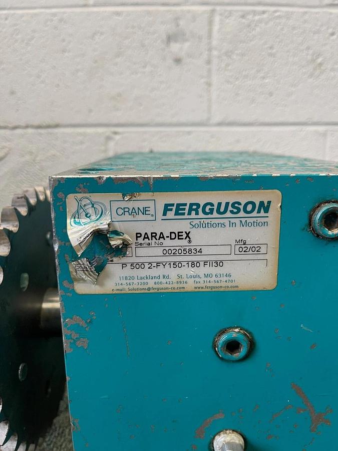 Used Crane Ferguson P500 Parallel Shaft Index Drive, PARA-DEX, P500 2-FY150-180 FII30