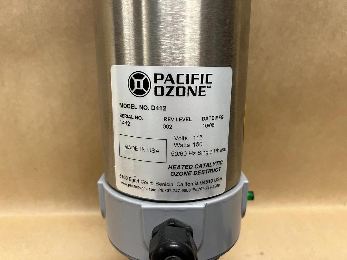 Used Pacific Ozone D412 115V, 150W, Heated Catalytic Ozone Destruct
