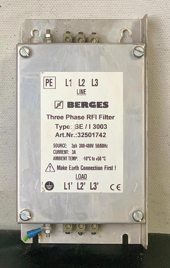 Used Berges BE / I 3003 Three Phase RFI Filter