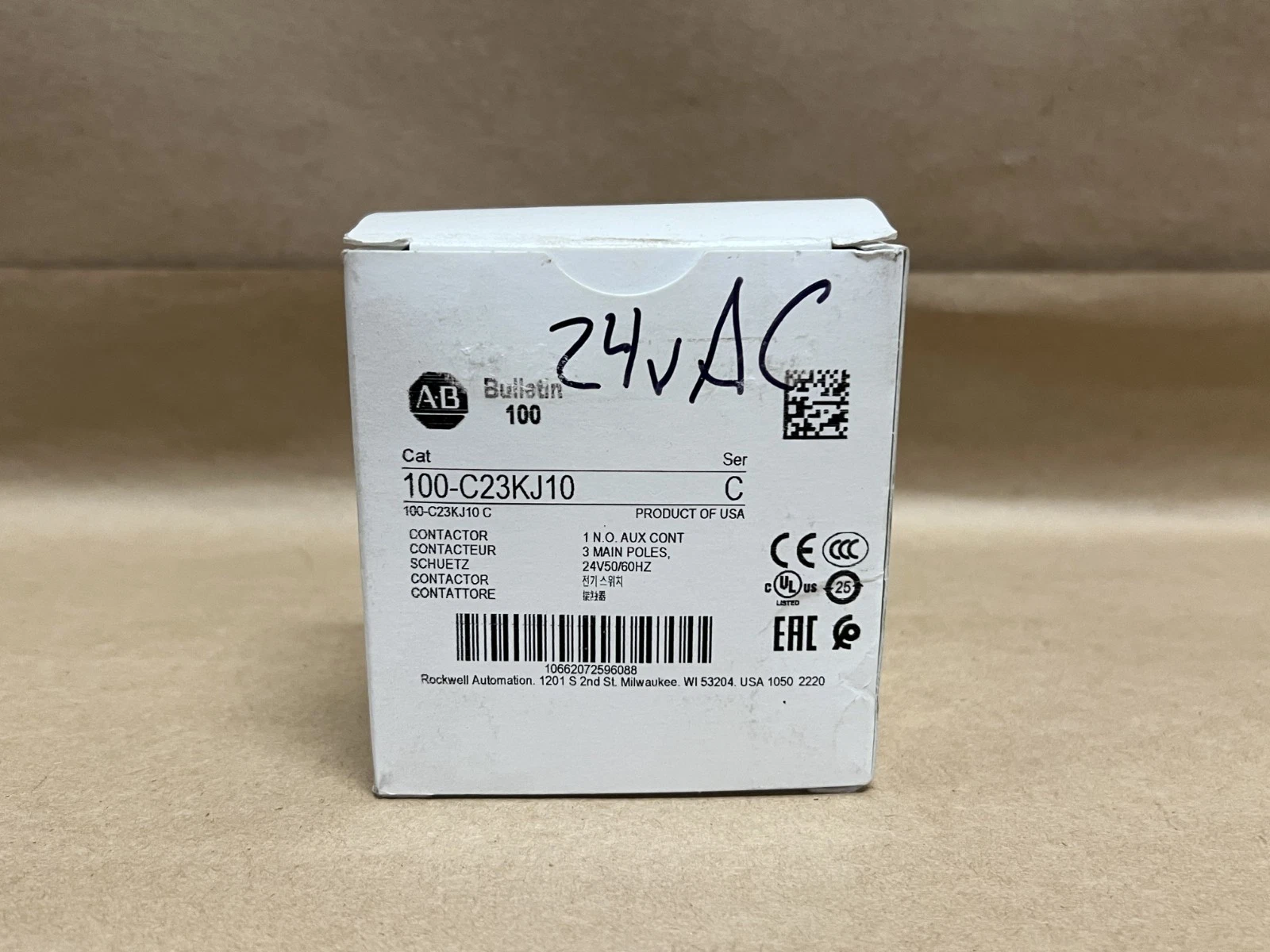 Used Allen Bradley 100-C23KJ10 Ser C Contactor Overload, 3 Main Poles *NEW*