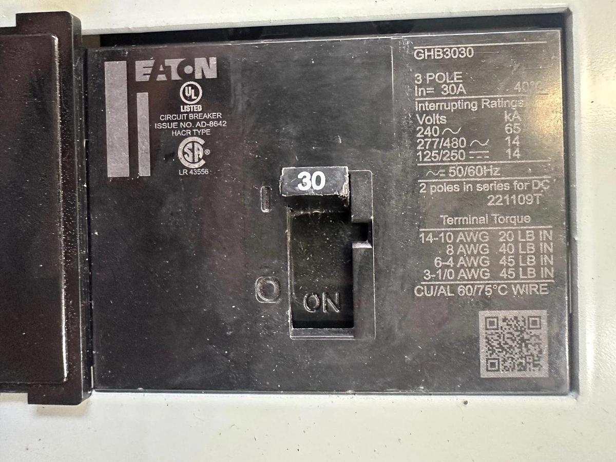 Used Eaton POW-R-Line PRL3A Panel Board, w/ HFDE316032 HFDE 65K 160A Main Breaker