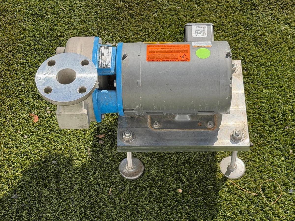 Used Goulds 3657 316 SS End-Suction Centrifugal Pump, 1Hp Baldor Motor @1750RPM