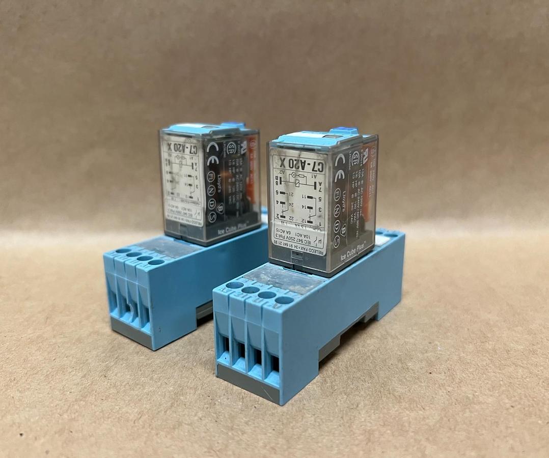 Used Releco C7-A20X Series QR-C Relay with Base - Lot of 2