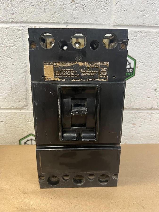 Used Westinghouse DA3400Y 240VAC, 400A Circuit Breaker