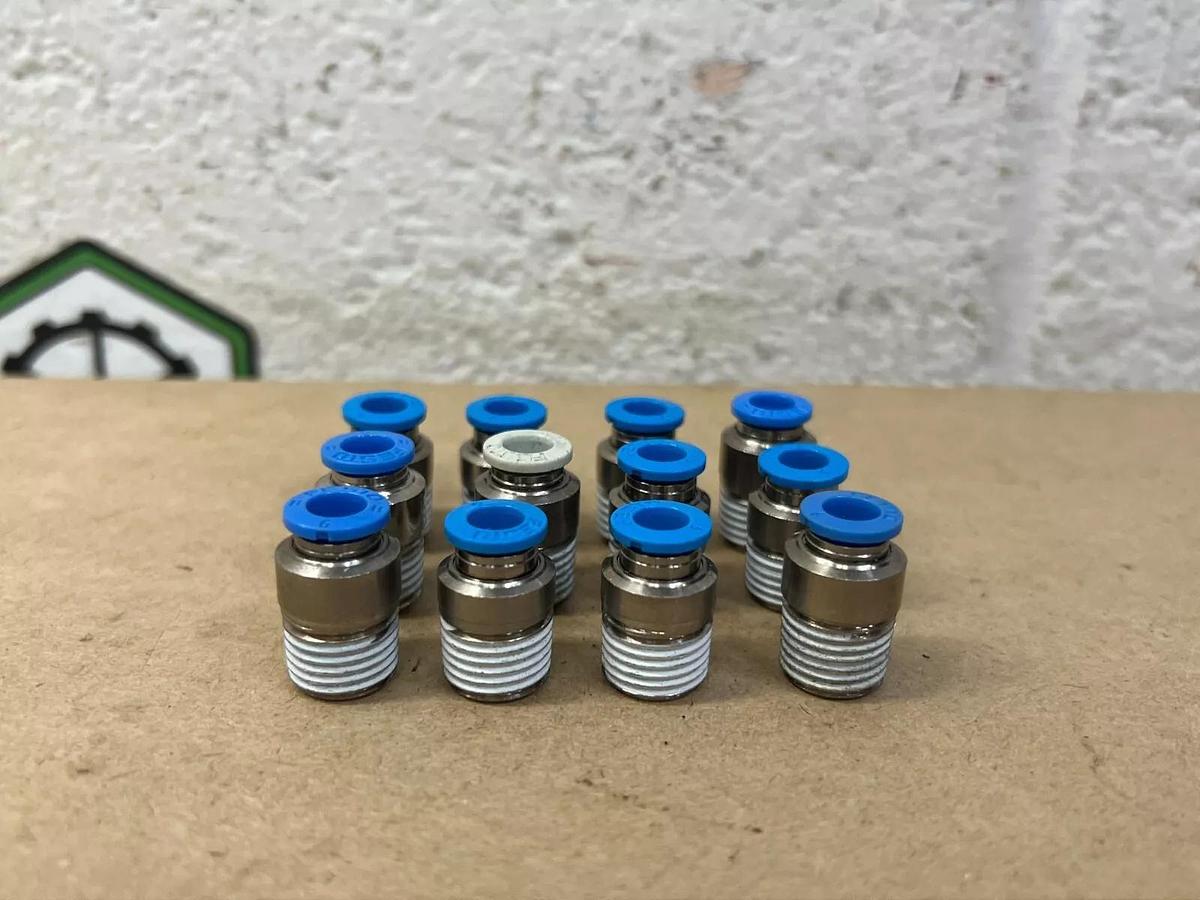 Used Festo Push to Connect Fitting (12 pc.) Male 9/16” NPT - Lot of 12