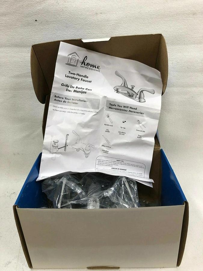 Used Home Impressions Two Handle Bathroom Faucet w/ Pop-Up Drain