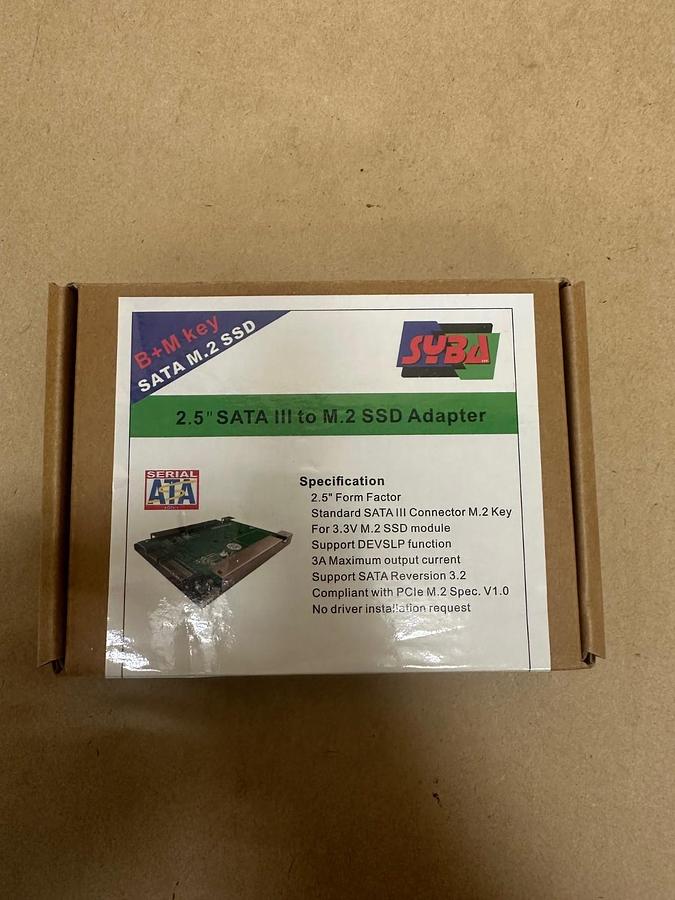 Used SYBA SY-ADA40087 2.5” SATA 3 to M.2 SSD Adapter *NEW FACTORY SEALED*