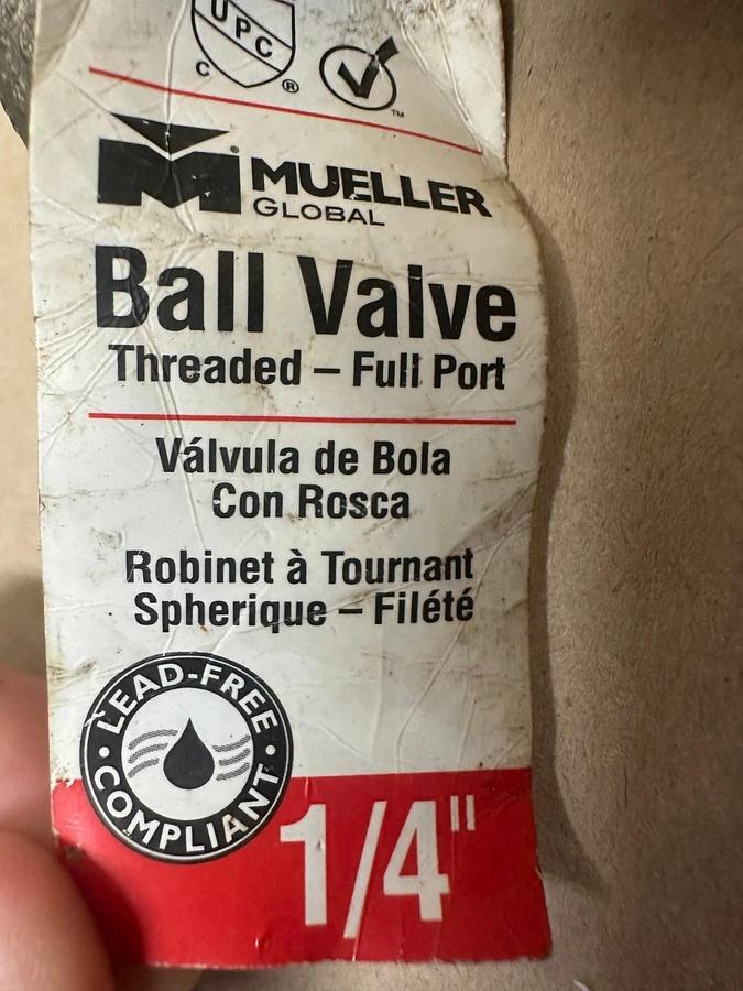 Mueller Ball Valve Threaded - Full Port, 1/4”, 600 WOG - Lot of 3 *NEW*