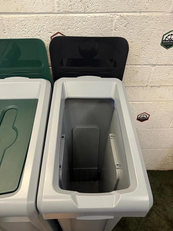 Rubbermaid 2007918 Recycling Station, 3-Stream Landfill/Mixed Recycling/Compost