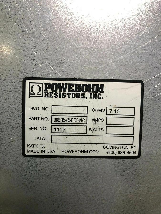 Used Powerohm Resistors 7.10 Ohms Braking Resistor