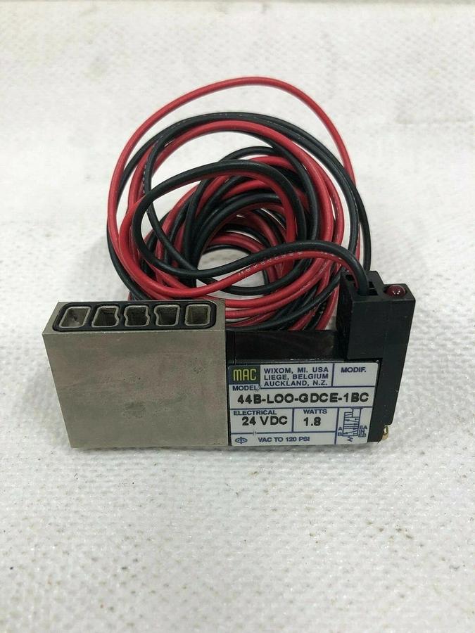 Used MAC Valves 44B-L00-GDCE-1BC 24VDC 1.8W Solenoid Valve