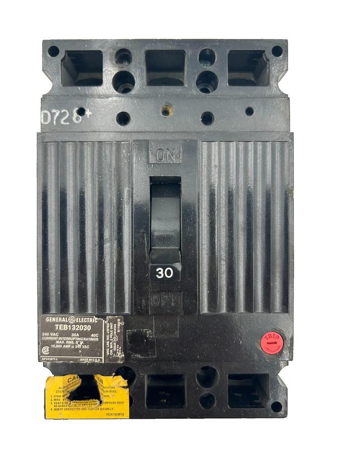Used General Electric TEB132030 30A 3 Pole Circuit Breaker