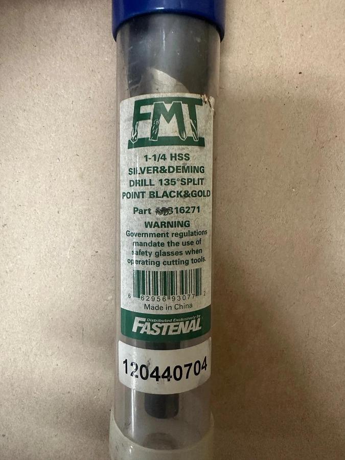 Used FMT 0316271, 1-1/4 HSS Silver & Deming Drill 135 Degree Split
