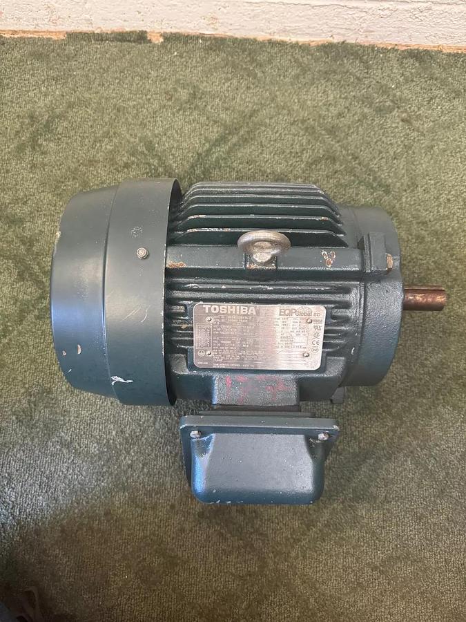 Used Toshiba 0054SDSR41A-P, 5HP Motor, 1755RPM, 230/460V, 3 Ph, 184T Fr, 60Hz
