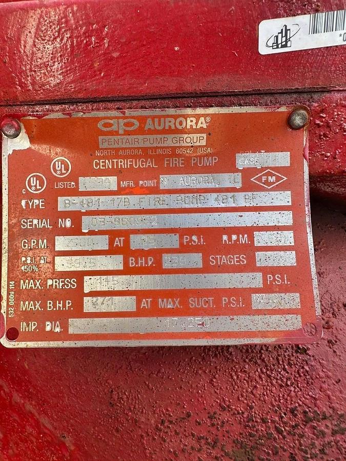 Used Clarke JW6HU40 Fire Pump System