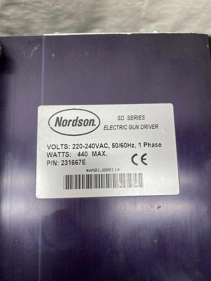 Used Nordson SD Series Electric Gun Driver, 231667E w/ Mounting Plate