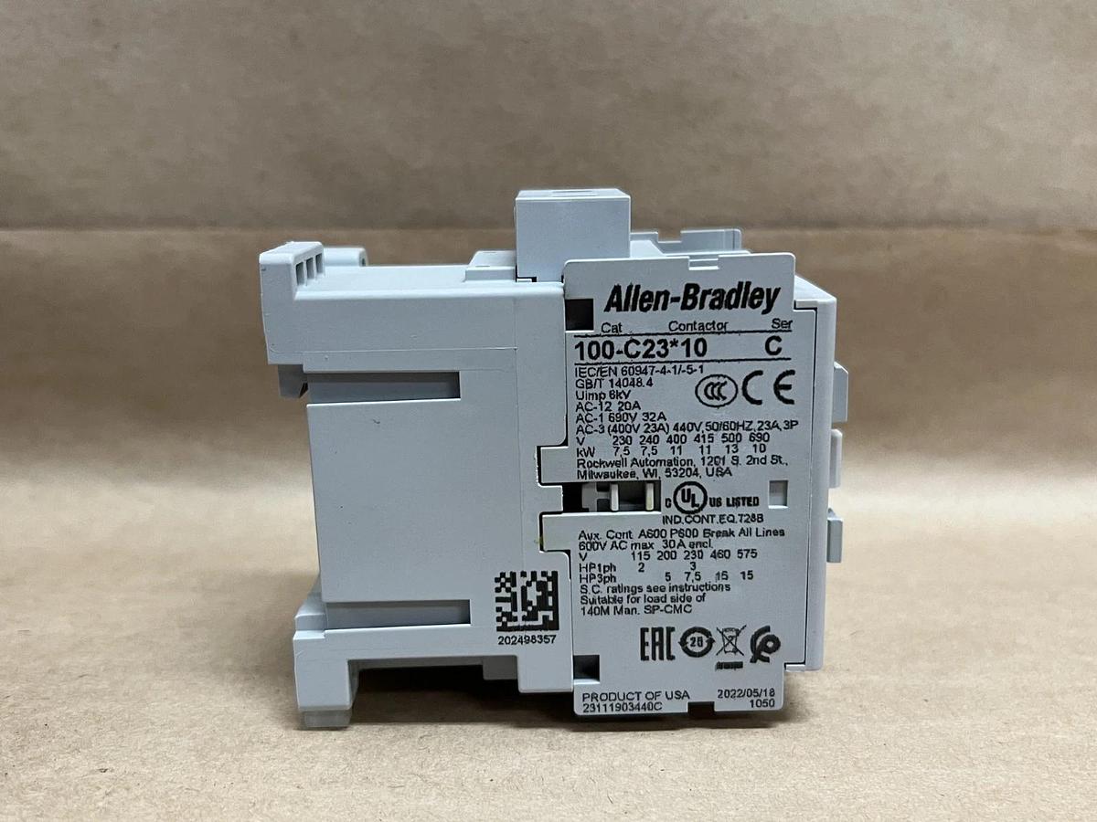 Used Allen Bradley 100-C23KJ10 Ser C Contactor Overload, 3 Main Poles *NEW*