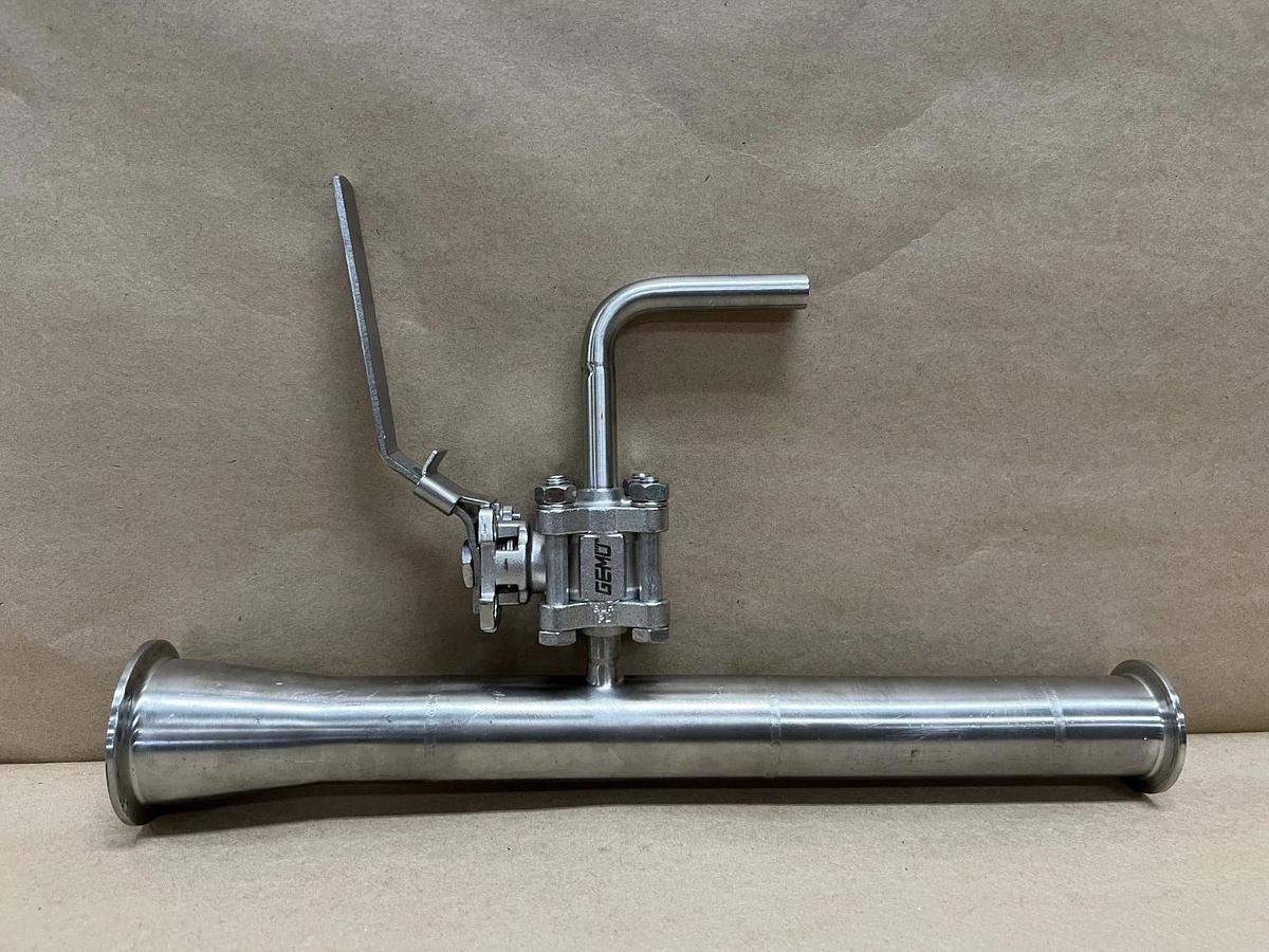 Used Gemü Series 77 316L SS DN 15-1/2 Ball Valve Assembly