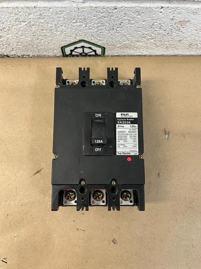 Used Fuji Electric SA203K 3 Pole, 125A Circuit Breaker