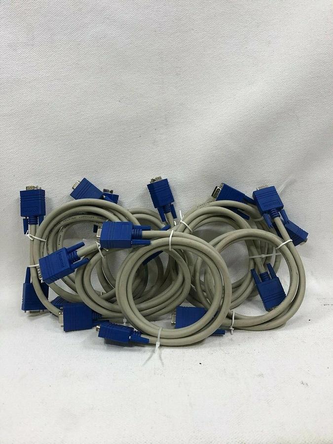 Used AWM Style 2919 Low Voltage Computer Cable male to female, 5' long (LOT of 8)